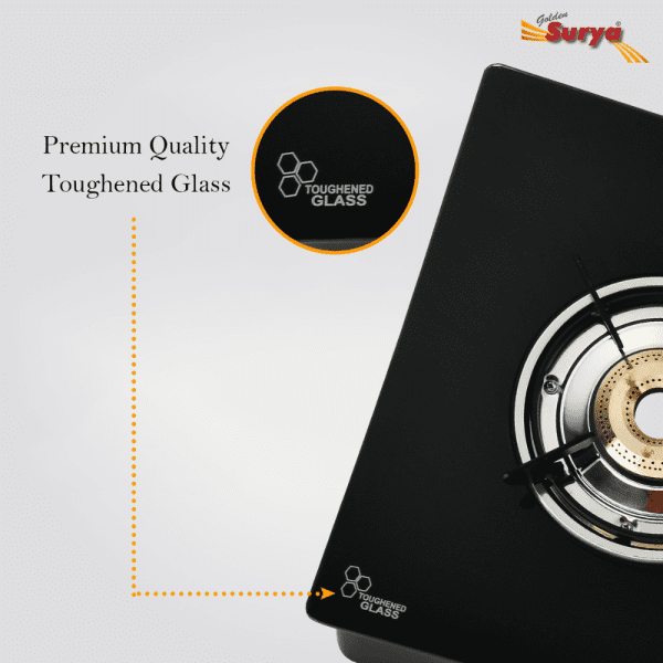 CXJ-22 MS (Golden Surya Gas Stove 2 Burner Black Manual Ignition Toughened Glass Top Gas Stove) - Image 7