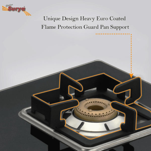 CXJ-32 MS Pride (Golden Surya Premium Toughened Glass Top Manual Ignition 3 Burner Gas Stove) - Image 8
