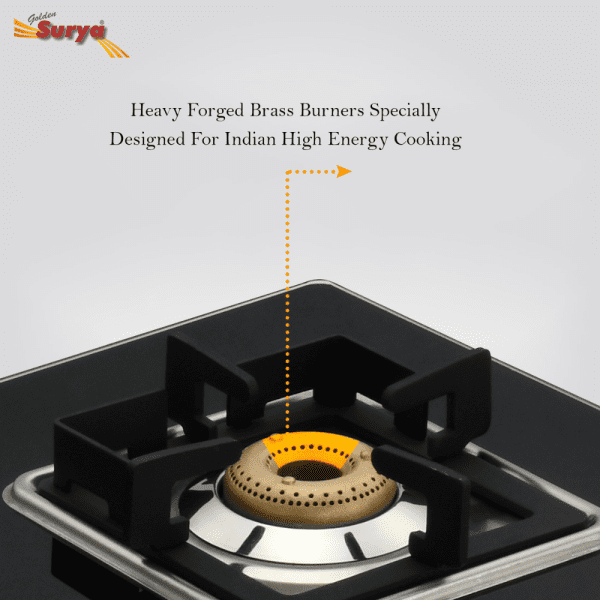 CXJ-32 MS Pride (Golden Surya Premium Toughened Glass Top Manual Ignition 3 Burner Gas Stove) - Image 6