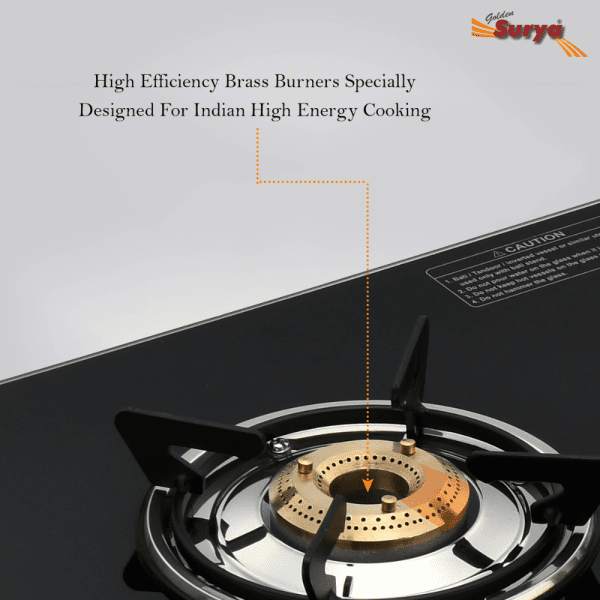 CXJ-32 MS (Golden Surya Gas Stove 3 Burner Black Manual Ignition Toughened Glass Top PNG Gas Stove) - Image 7