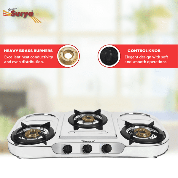 Dura (Golden Surya Classic Premium Stainless Steel Manual Ignition 3 Burner Gas Stove) - Image 7