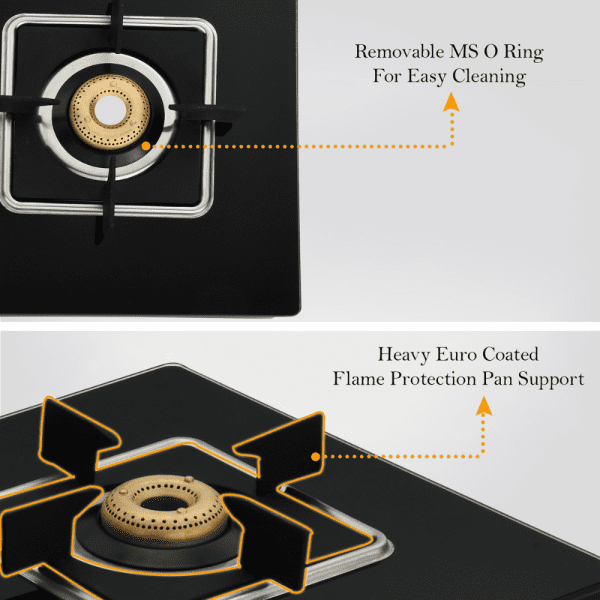 CXJ-32 MS ACCORD (Golden Surya Premium Toughened Glass Top Manual Ignition 3 Forged Brass Burner Gas Stove) - Image 7