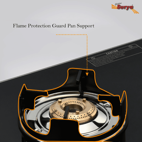 CXJ-32 MS Flame Guard (Golden Surya Premium Toughened Glass Top Manual Ignition 3 High-efficiency Brass Burner Gas Stove) - Image 6