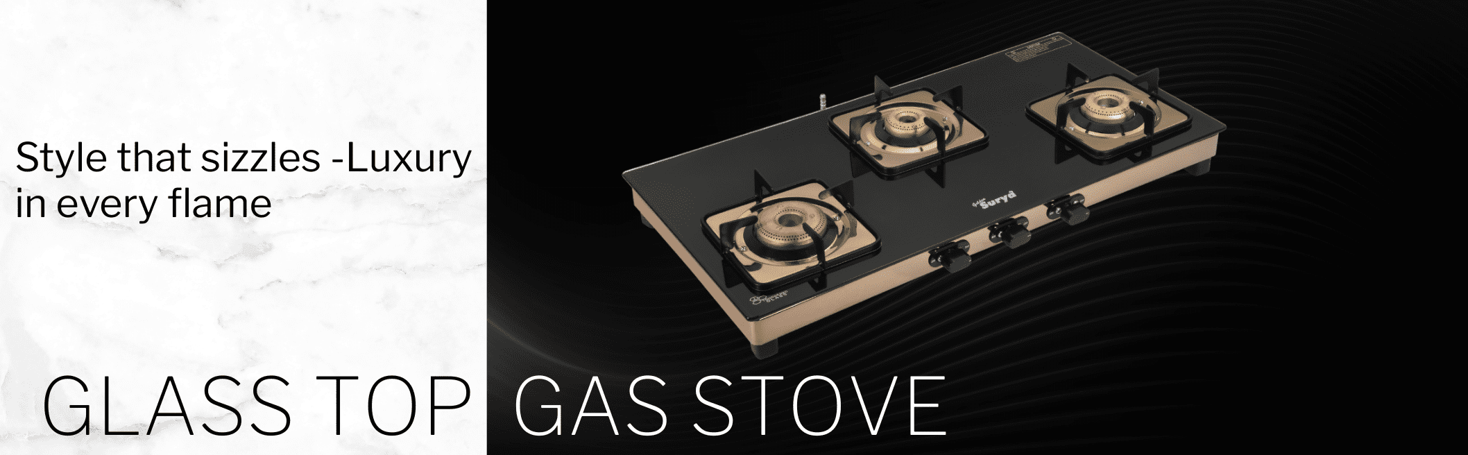 Golden Surya Glass Top Gas Stove Banner
