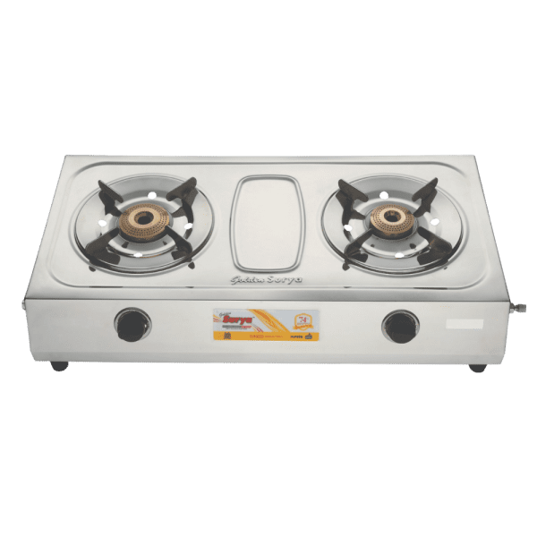 SUPERB (Classic Premium Stainless Steel Manual Ignition Heavy Brass 2 Burner Gas Stove) (Indane & HP Gas) - Image 2